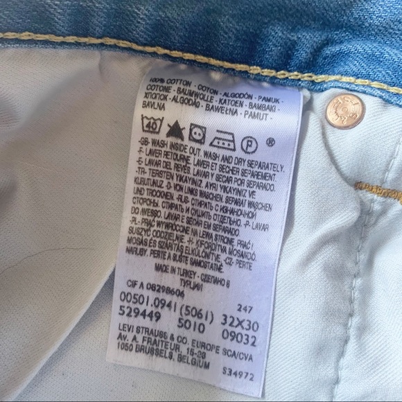 Levi Original 501 Cut Off Denim Shorts Sz 30 - Picture 11 of 11